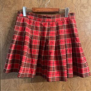 Love Tree Buffalo Plaid Pleated Mini Skater Skirt Sz L